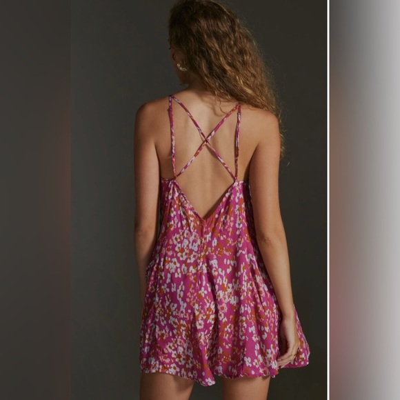 NWT Anthropologie Sheer Pink Combo Mini Dress - Size Medium - Picture 2 of 12